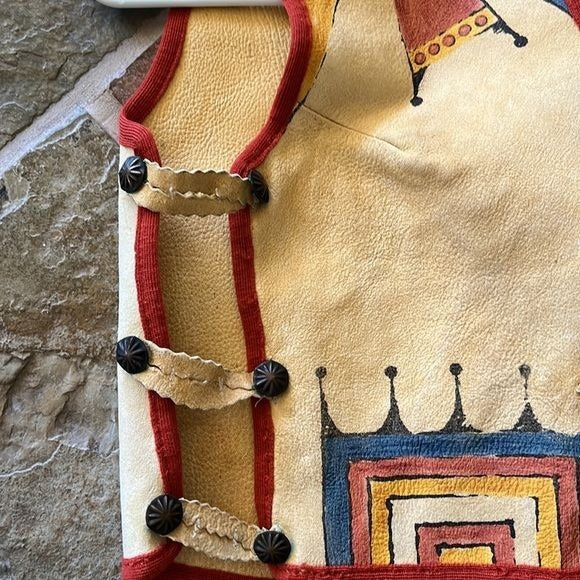 Vintage Double D Ranchwear Painted Leather Vest / SOLD