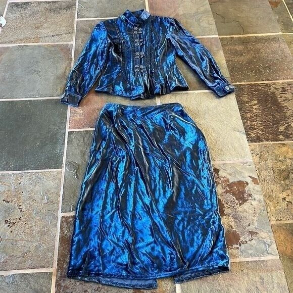 Vintage Velvet Double D Ranchwear Jacket & Skirt Set