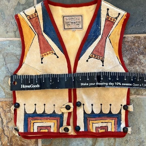 Vintage Double D Ranchwear Painted Leather Vest / SOLD