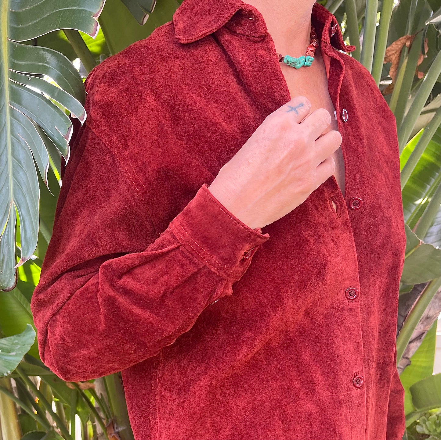 Vintage Leather Button-Down Shirt