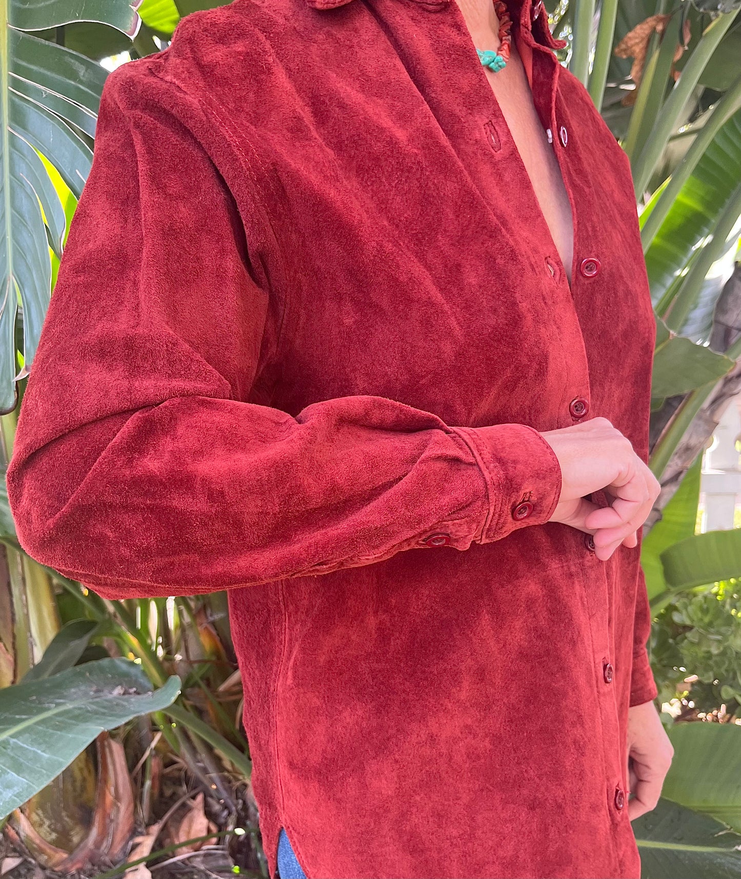 Vintage Leather Button-Down Shirt
