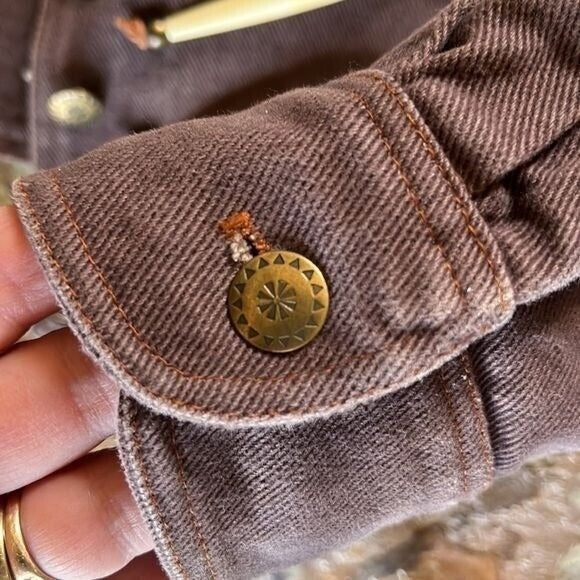Vintage Double D Ranchwear Brown Denim Leather Fringed Jacket