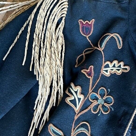 Vintage Double D Ranchwear Wool Embroidered - Leather Fringed Jacket