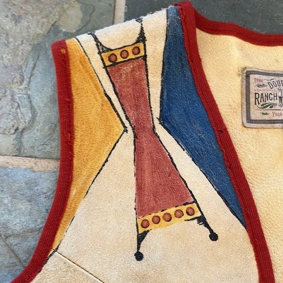Vintage Double D Ranchwear Painted Leather Vest / SOLD