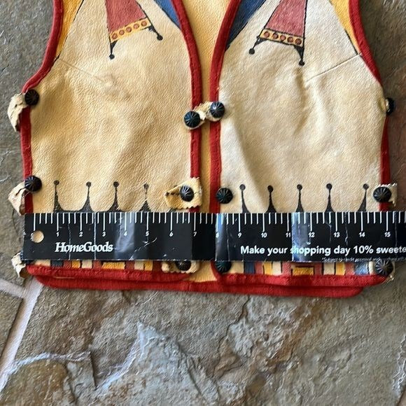 Vintage Double D Ranchwear Painted Leather Vest / SOLD