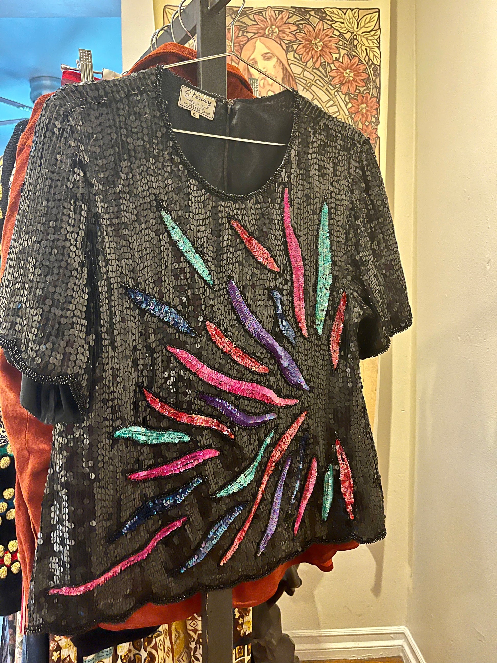 Rainbow sequin blouse shop