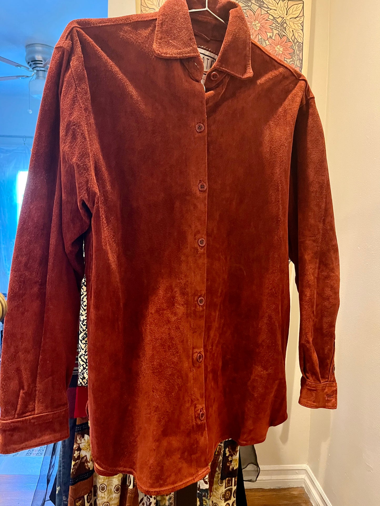 Vintage Leather Button-Down Shirt